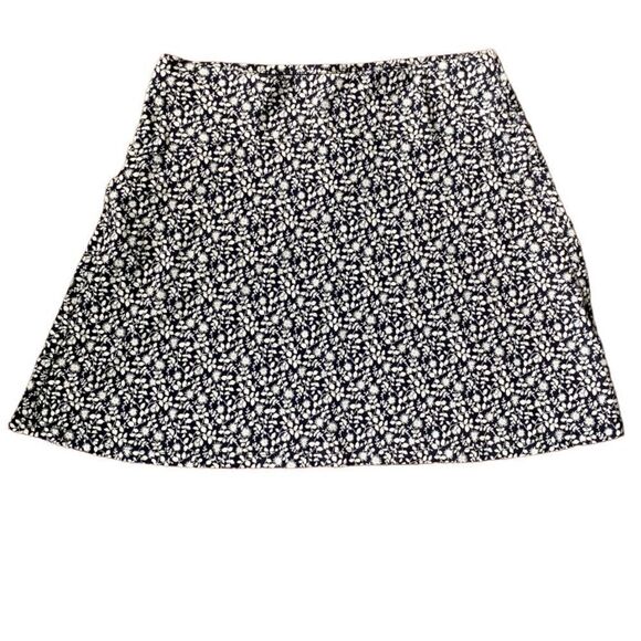 NWT LOFT Blue & White Mini A-Line Skirt — Size M - Picture 2 of 4